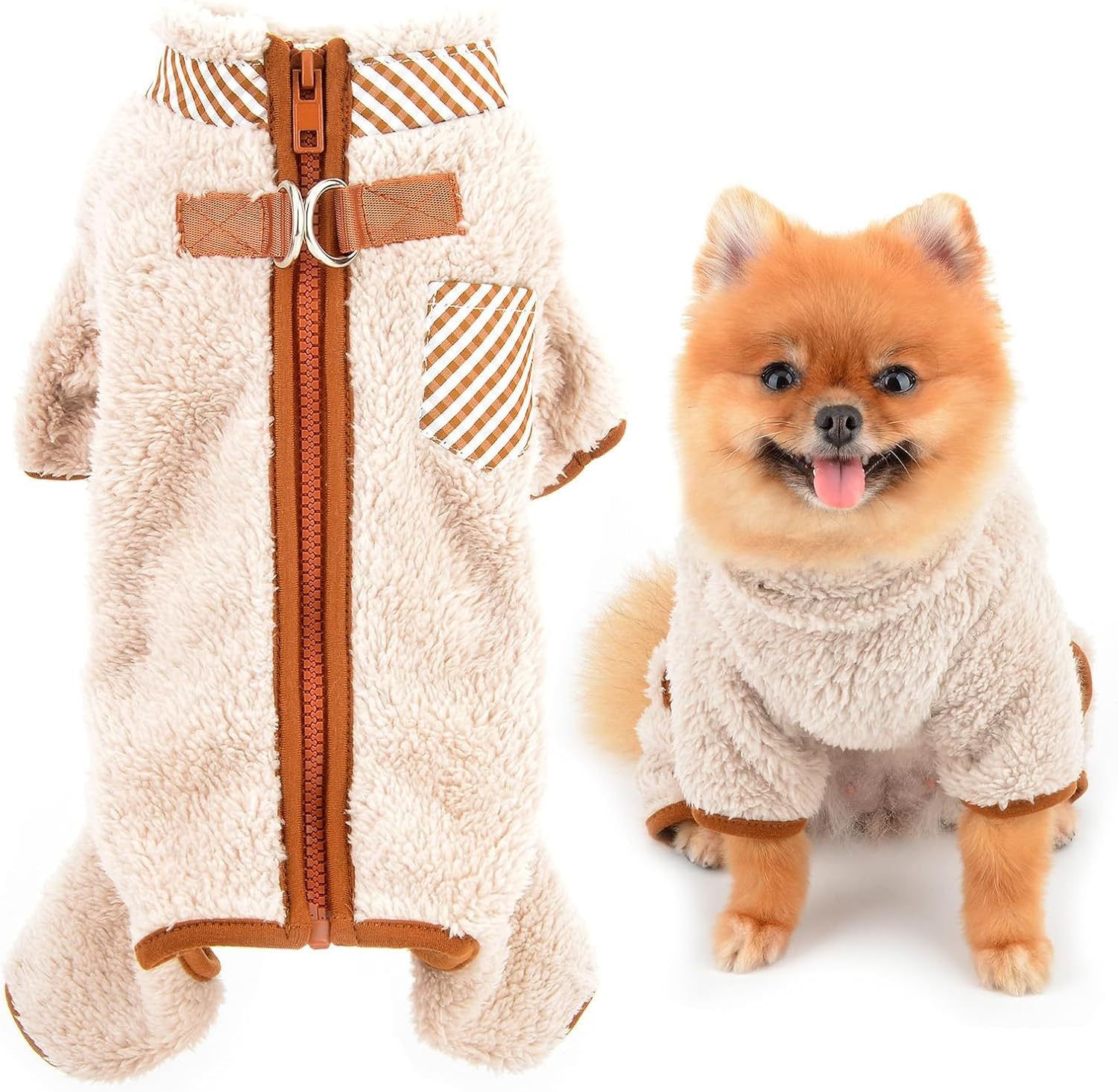 Plush Fleece Dog Coat For Small Dogs