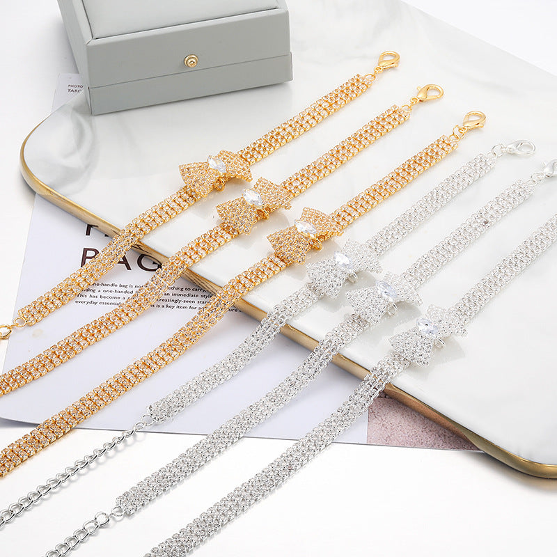 Pet Bow Rhinestone Necklace
