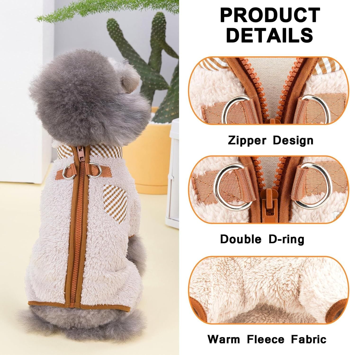 Plush Fleece Dog Coat For Small Dogs