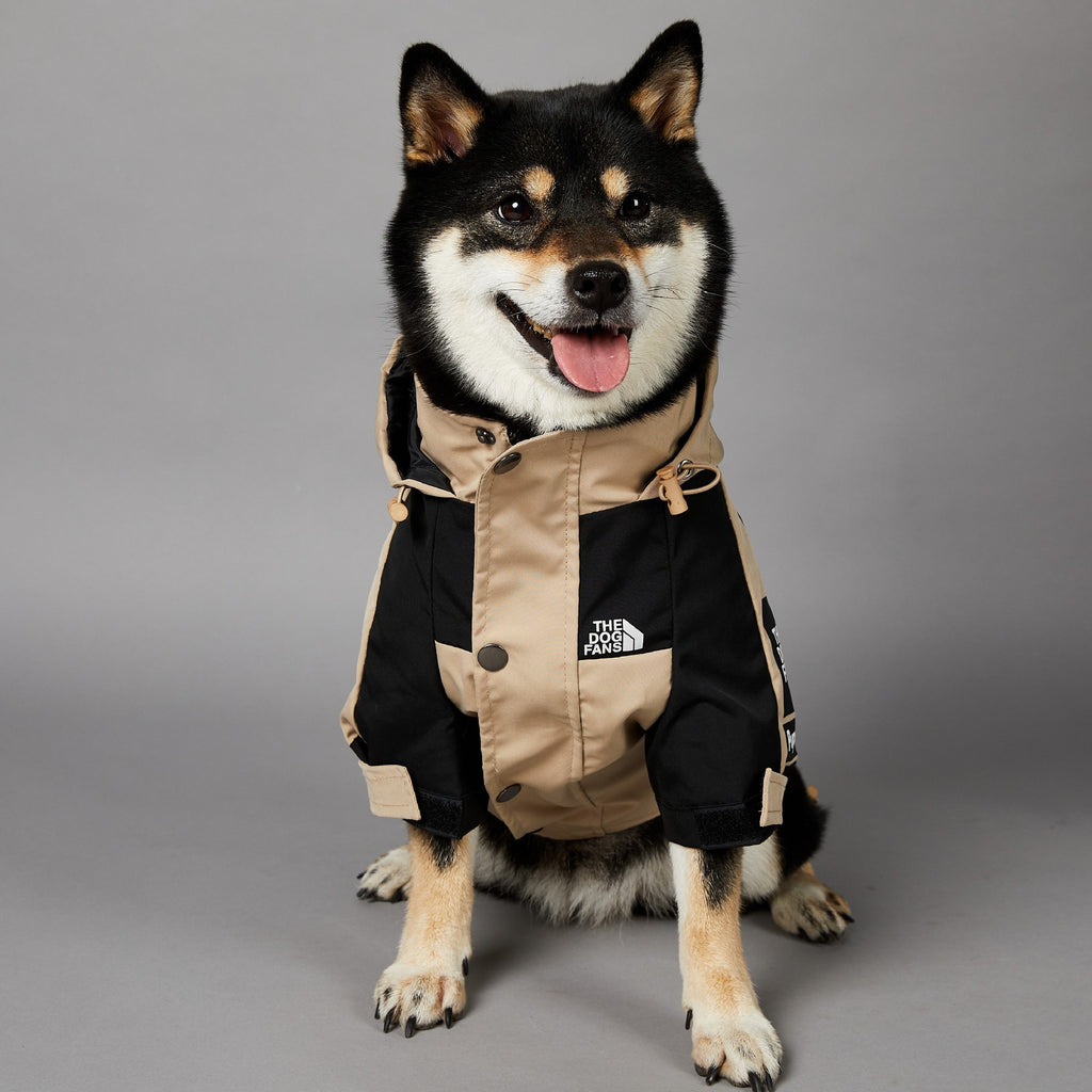 Khaki “the dog fans” dog rain coat