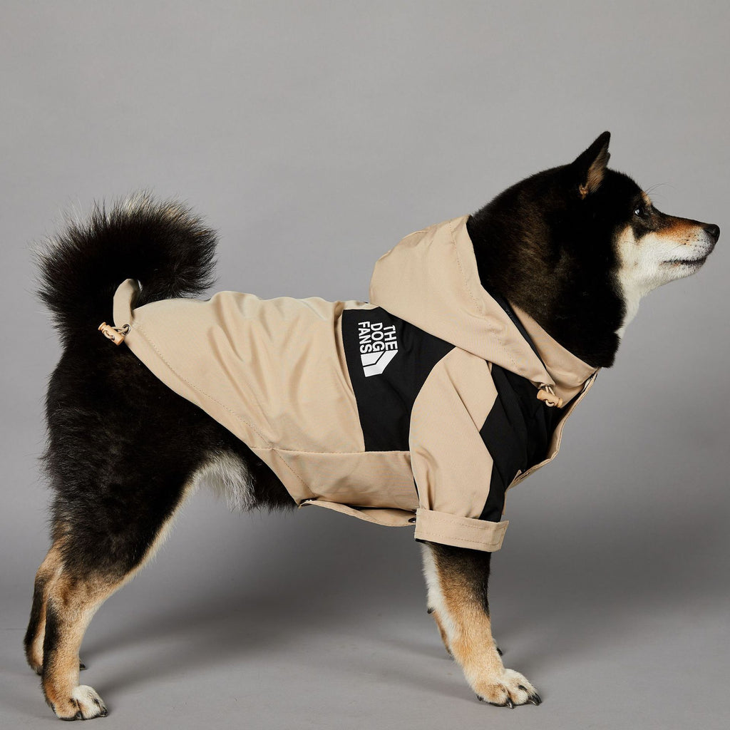 Khaki “the dog fans” dog rain coat
